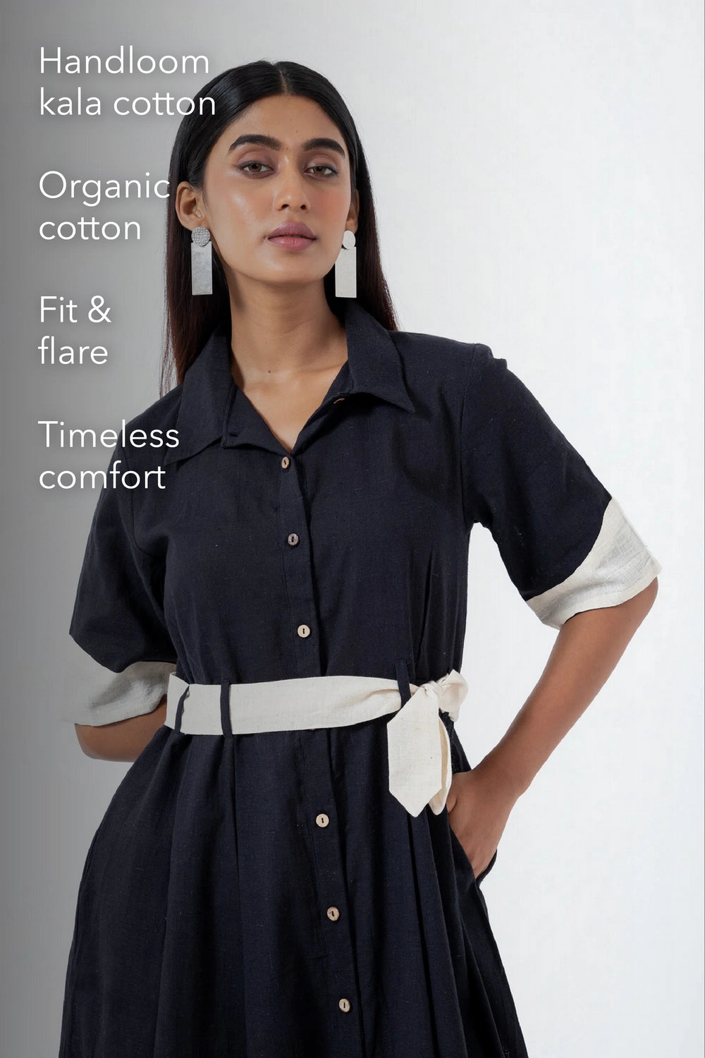 Kala Cotton Black Monday Dress