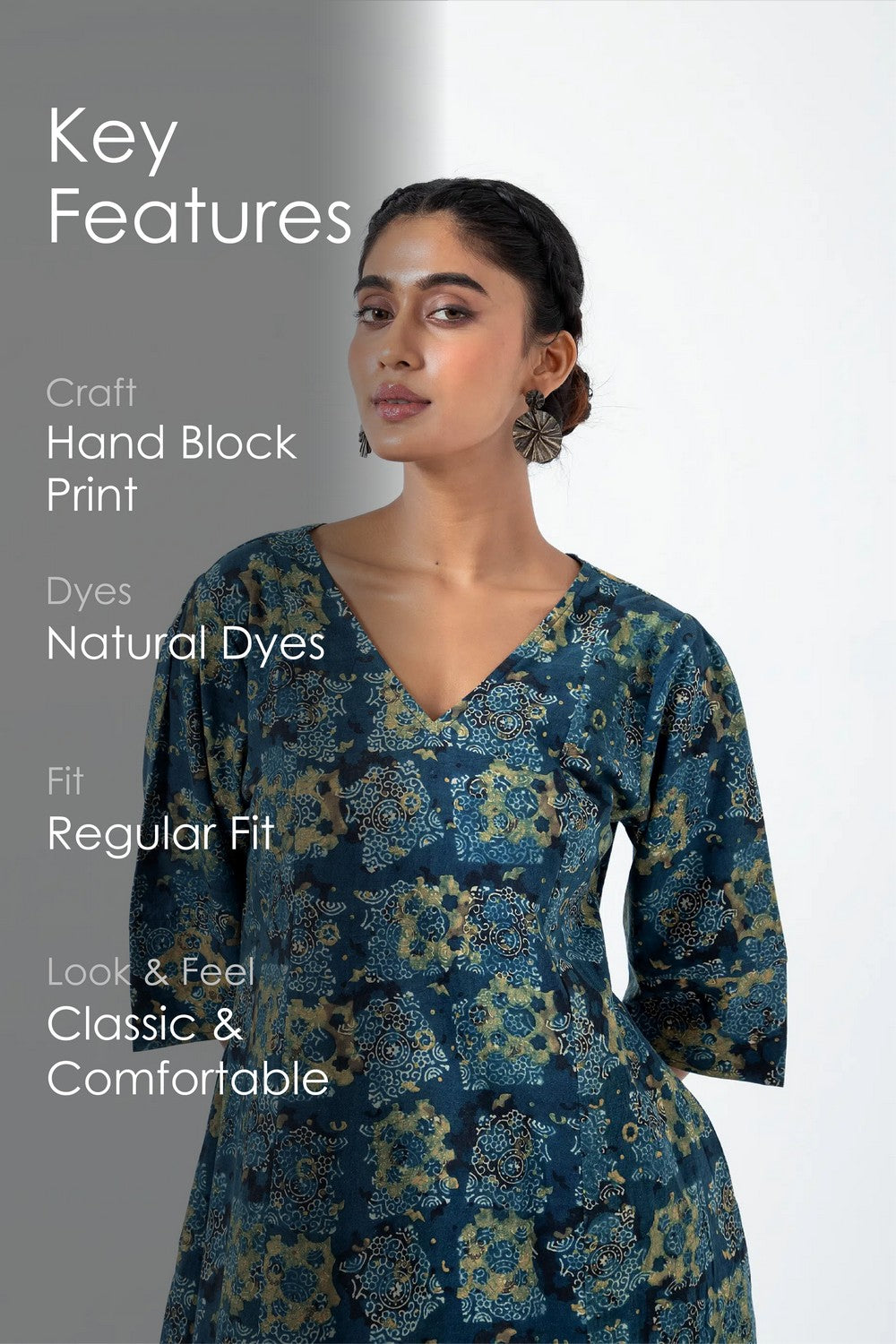 Block printed Atypical Seagreen Everyday Dress