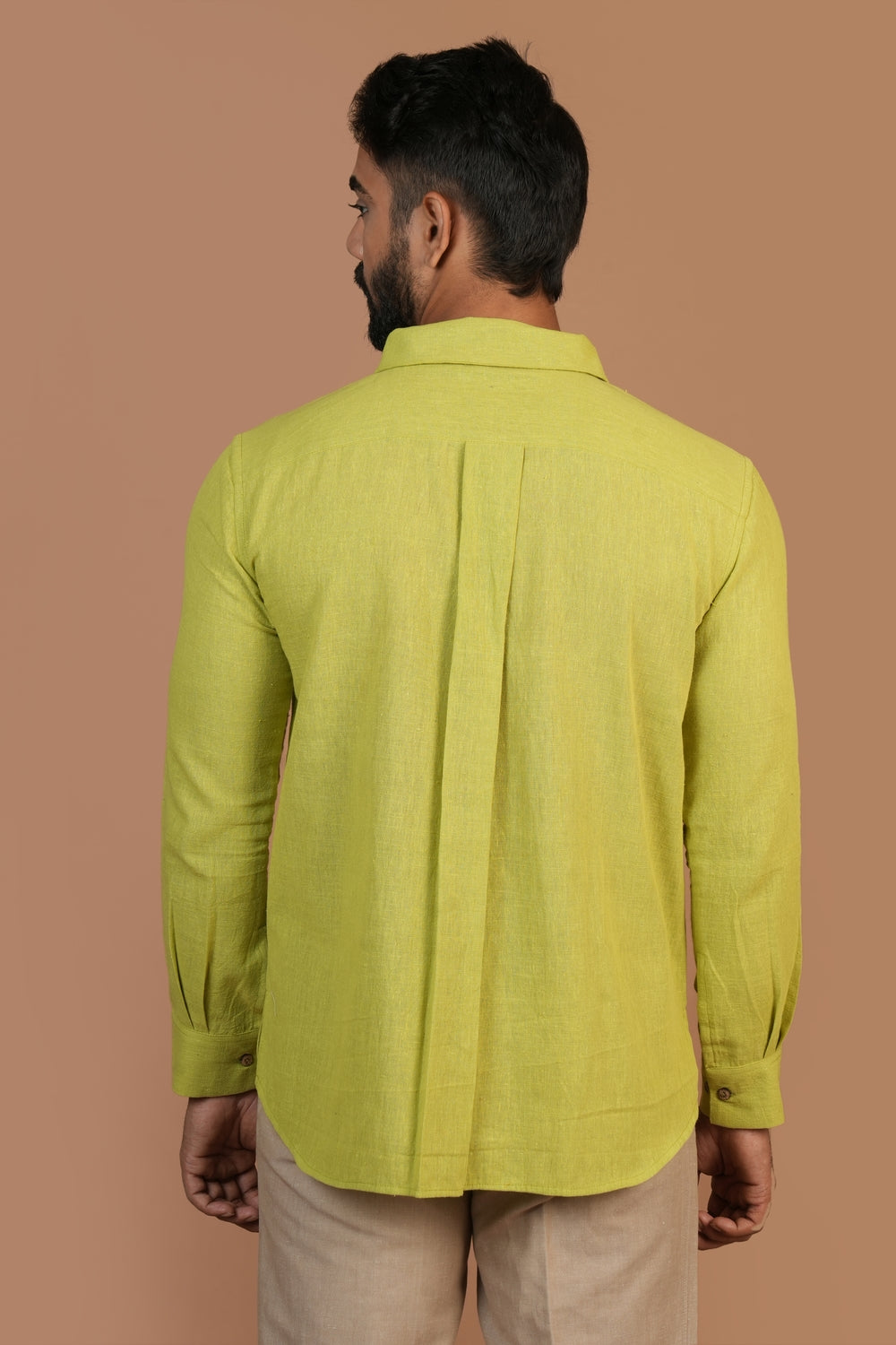 Handloom Kala Cotton Parrot Green Everywhere Shirt