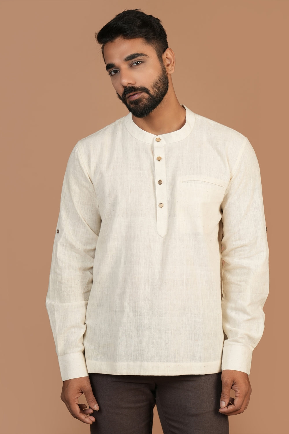 Kala Cotton Off-white Popover Shirt