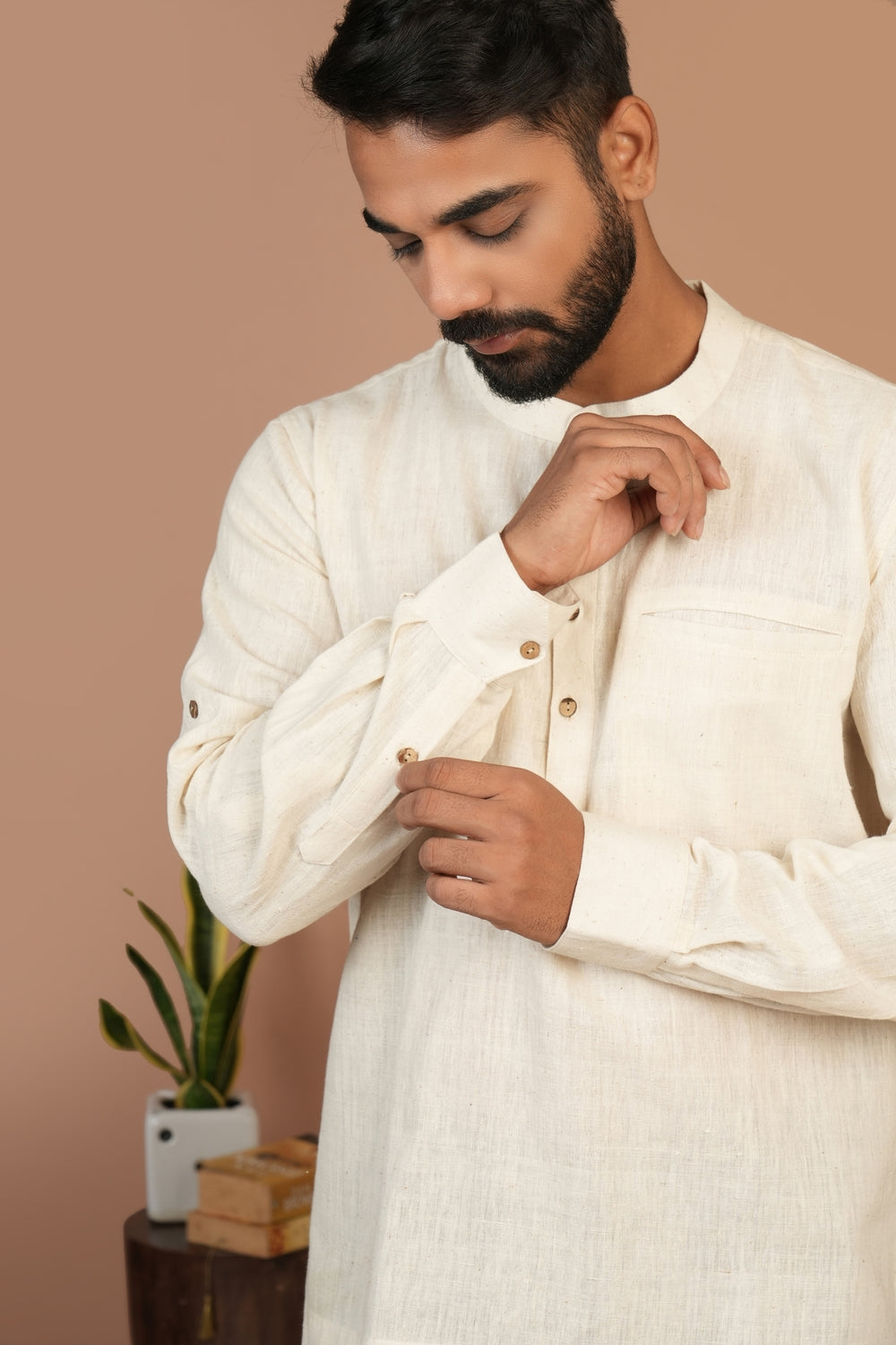 Kala Cotton Off-white Popover Shirt