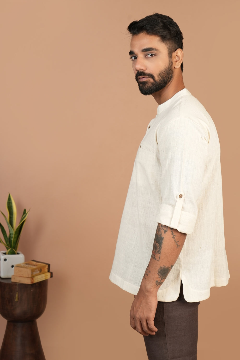 Kala Cotton Off-white Popover Shirt
