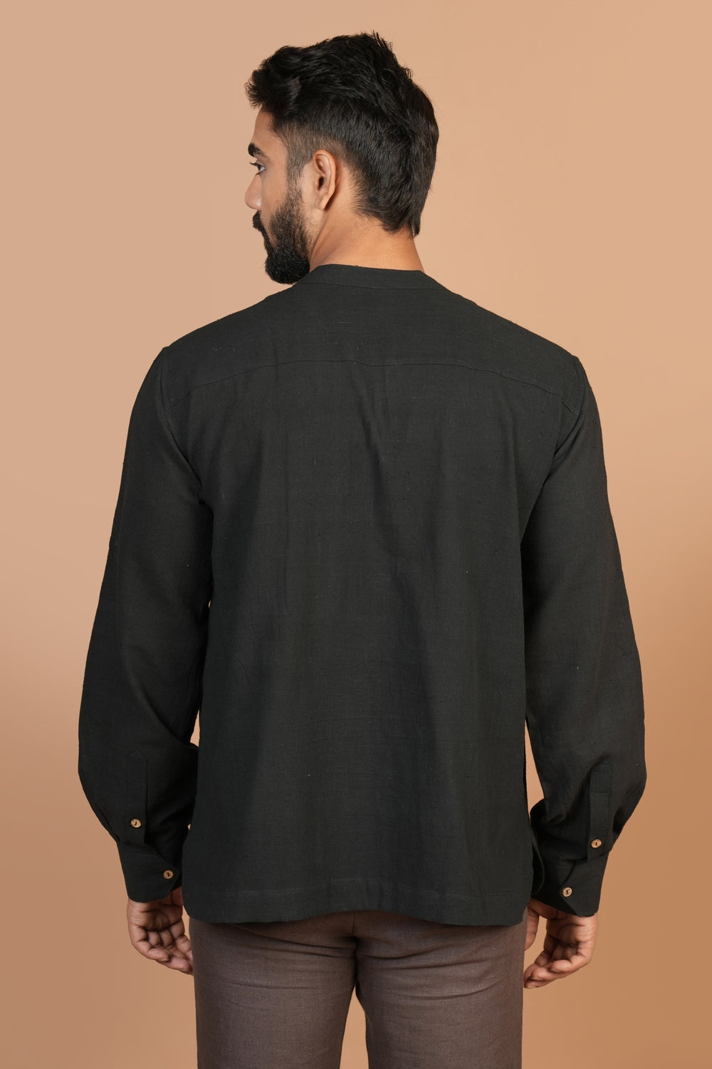 Kala Cotton Black Popover Shirt