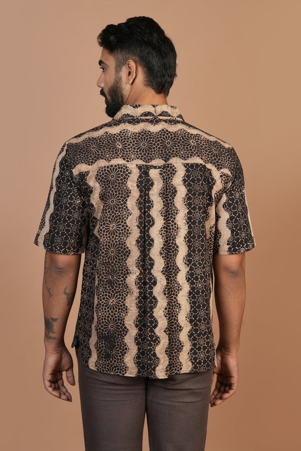 Block Printed Black Waves Holiday Formal