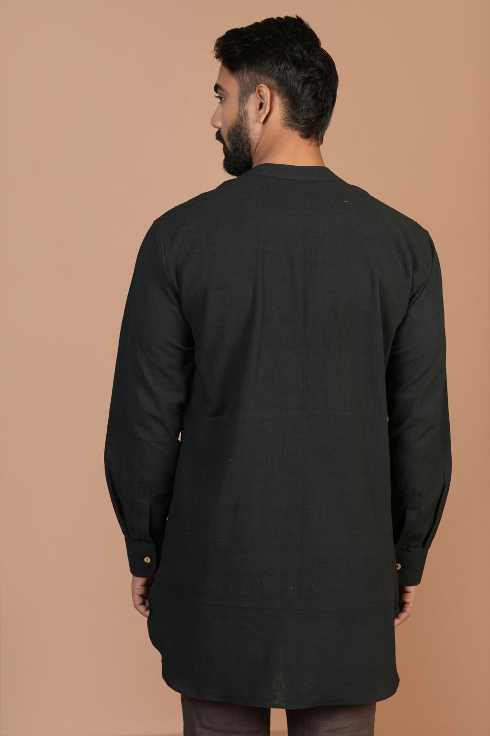 Handloom Kala Cotton Black Everyday Basic Kurta