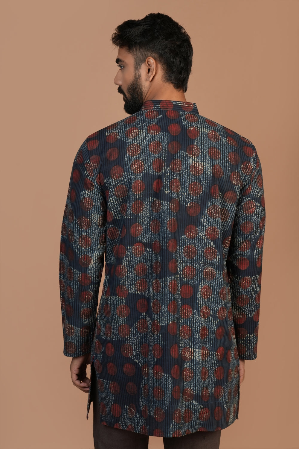 Hand Block Printed Ajrakh Allover Straight Kurta