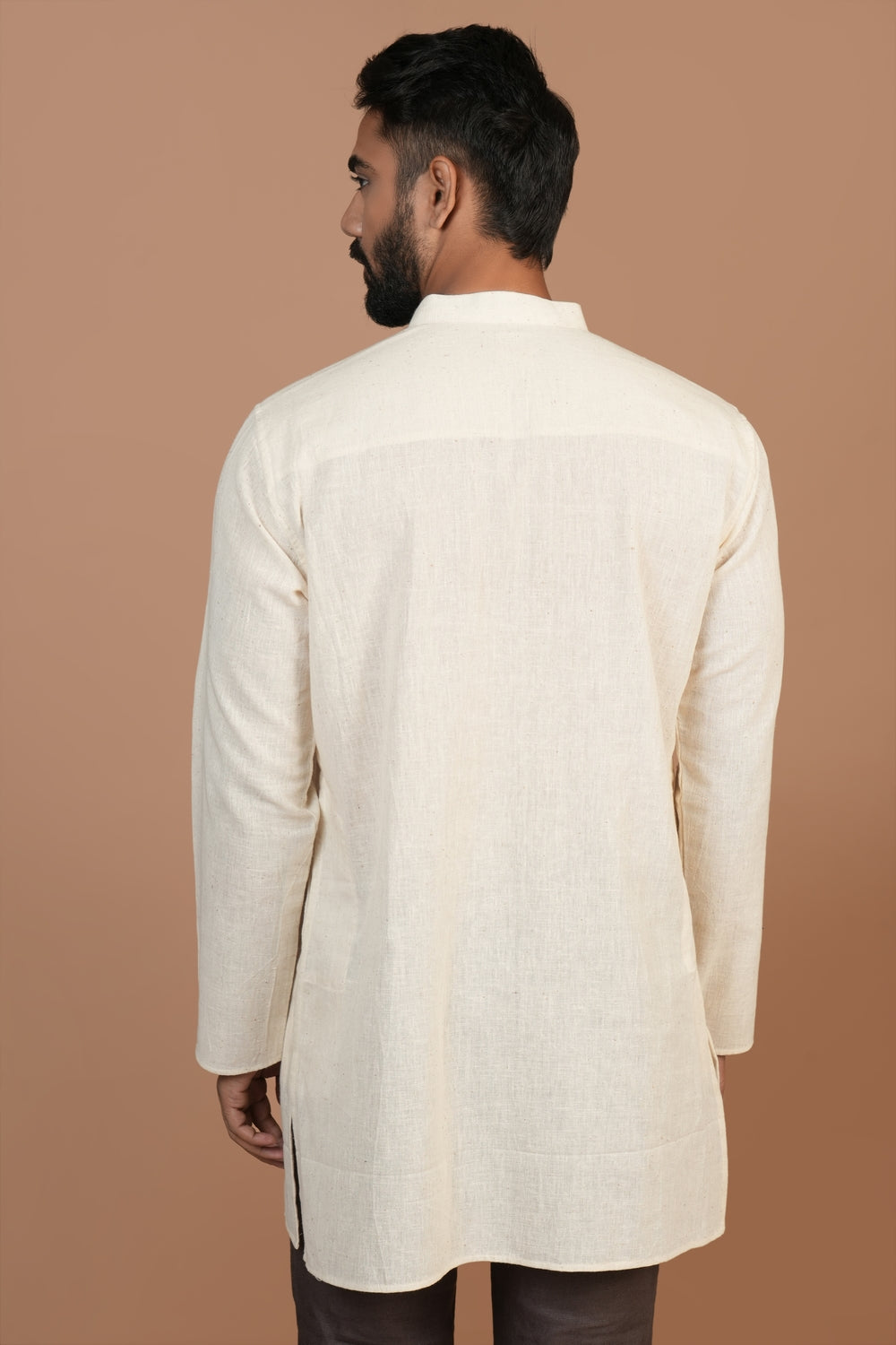 Handloom Kala Cotton Off-white Straight Kurta