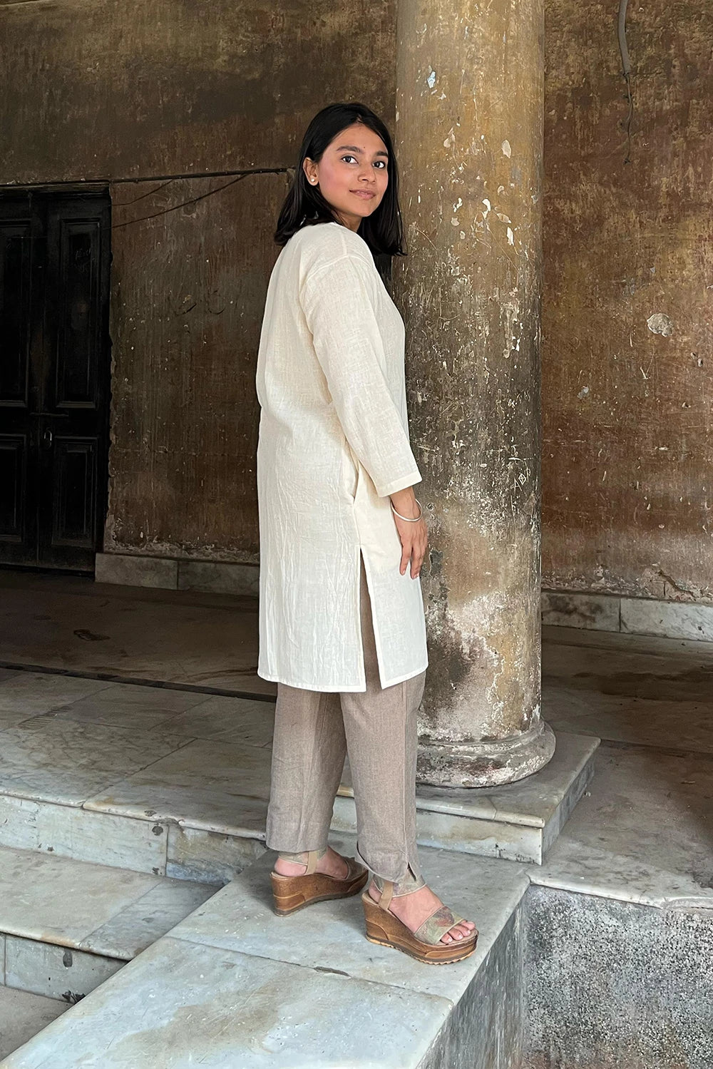 Kala Cotton Round Neck A-Line Kurta