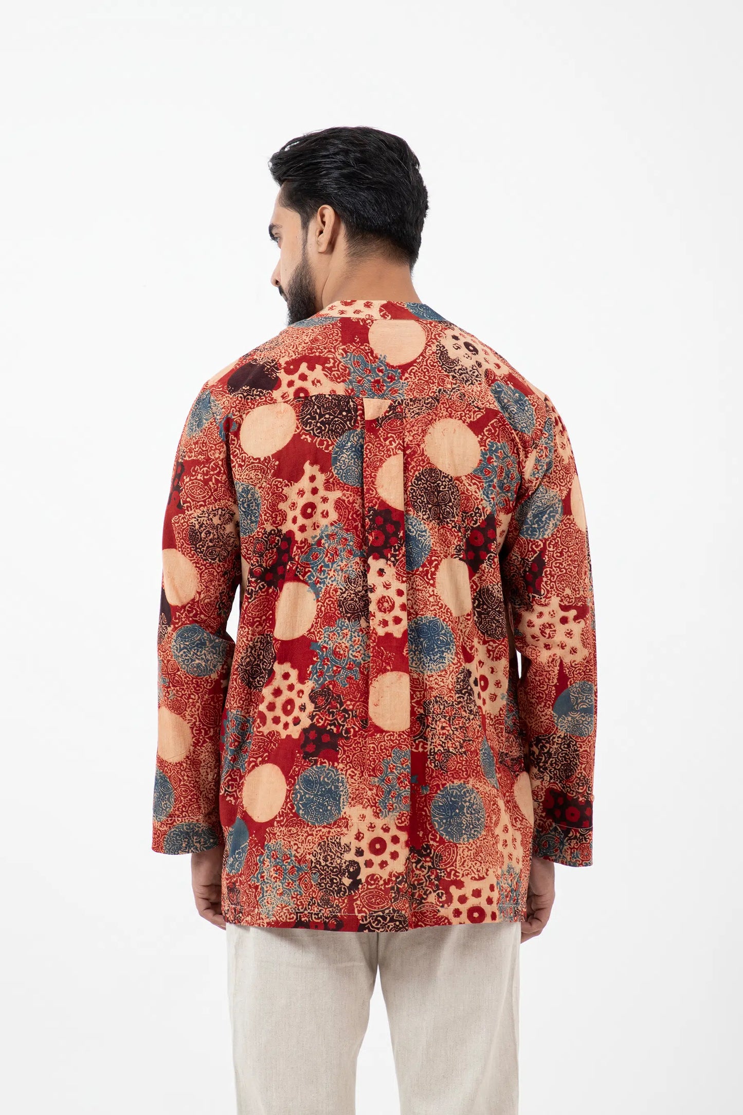 Hand block printed Ajrakh Alizarine Forever Kurta