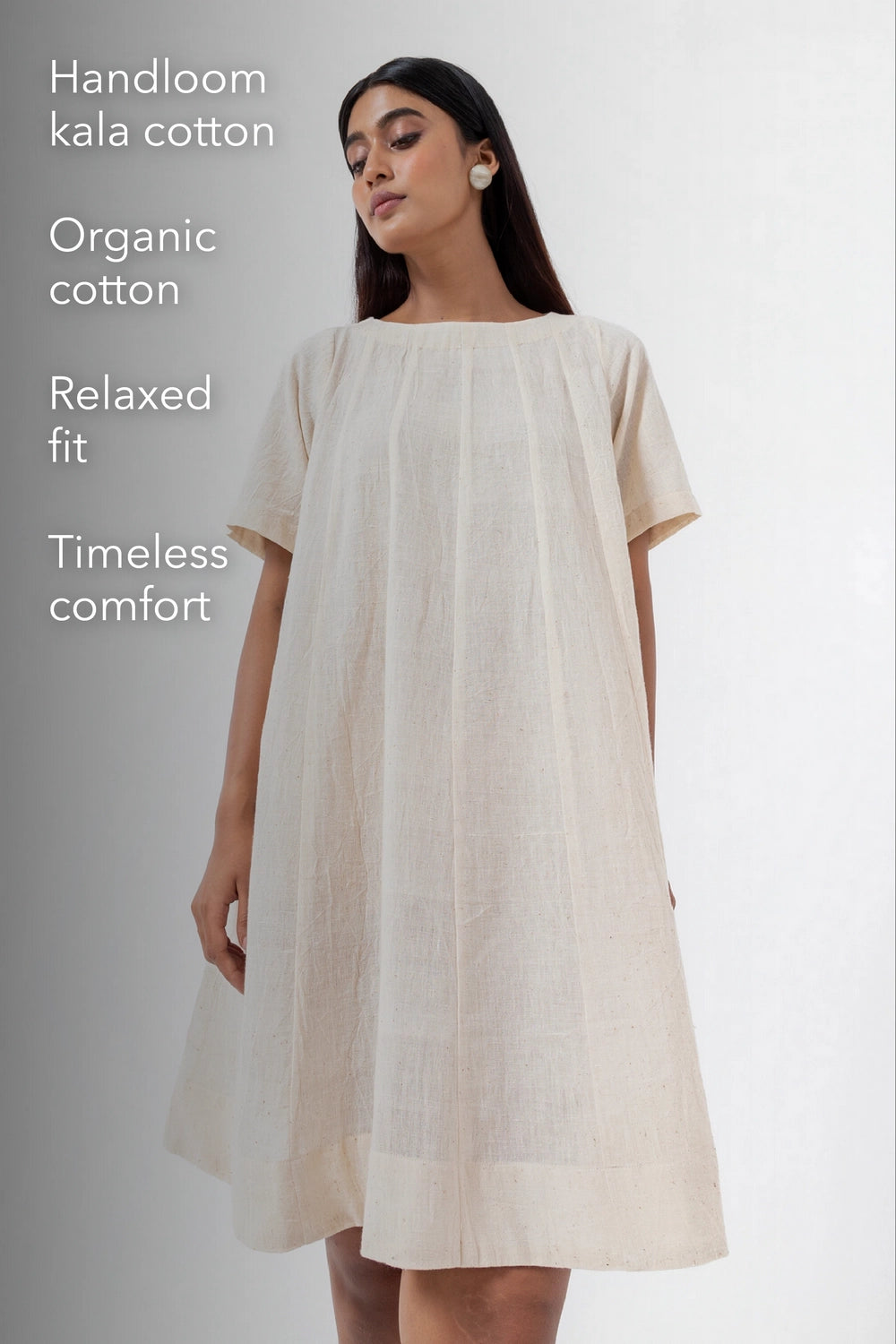 Kala Cotton Off-white Zero Waste Dress