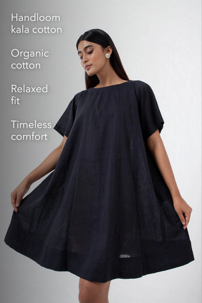 Kala Cotton Black Zero Waste Dress