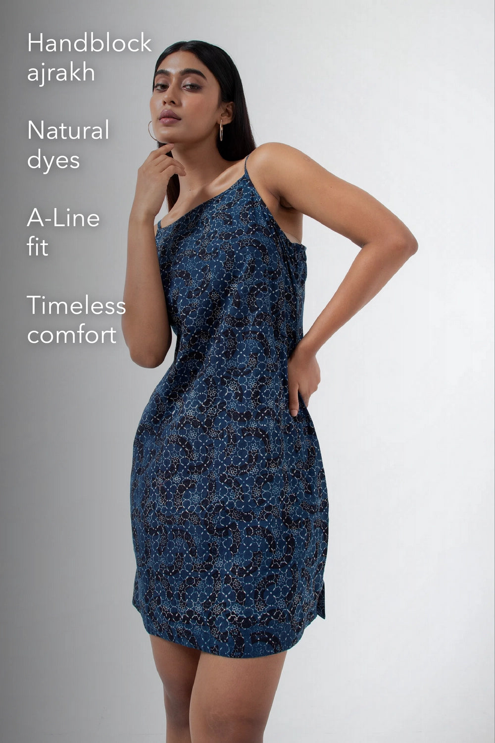 Block printed Brushstroked Summer Dress