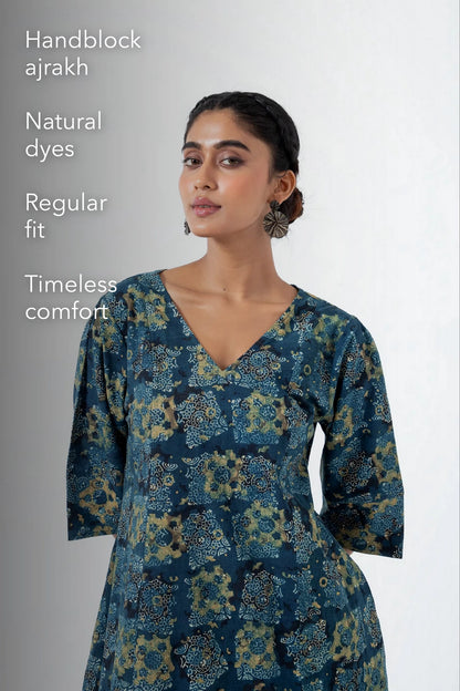 Block printed Atypical Seagreen Everyday Dress