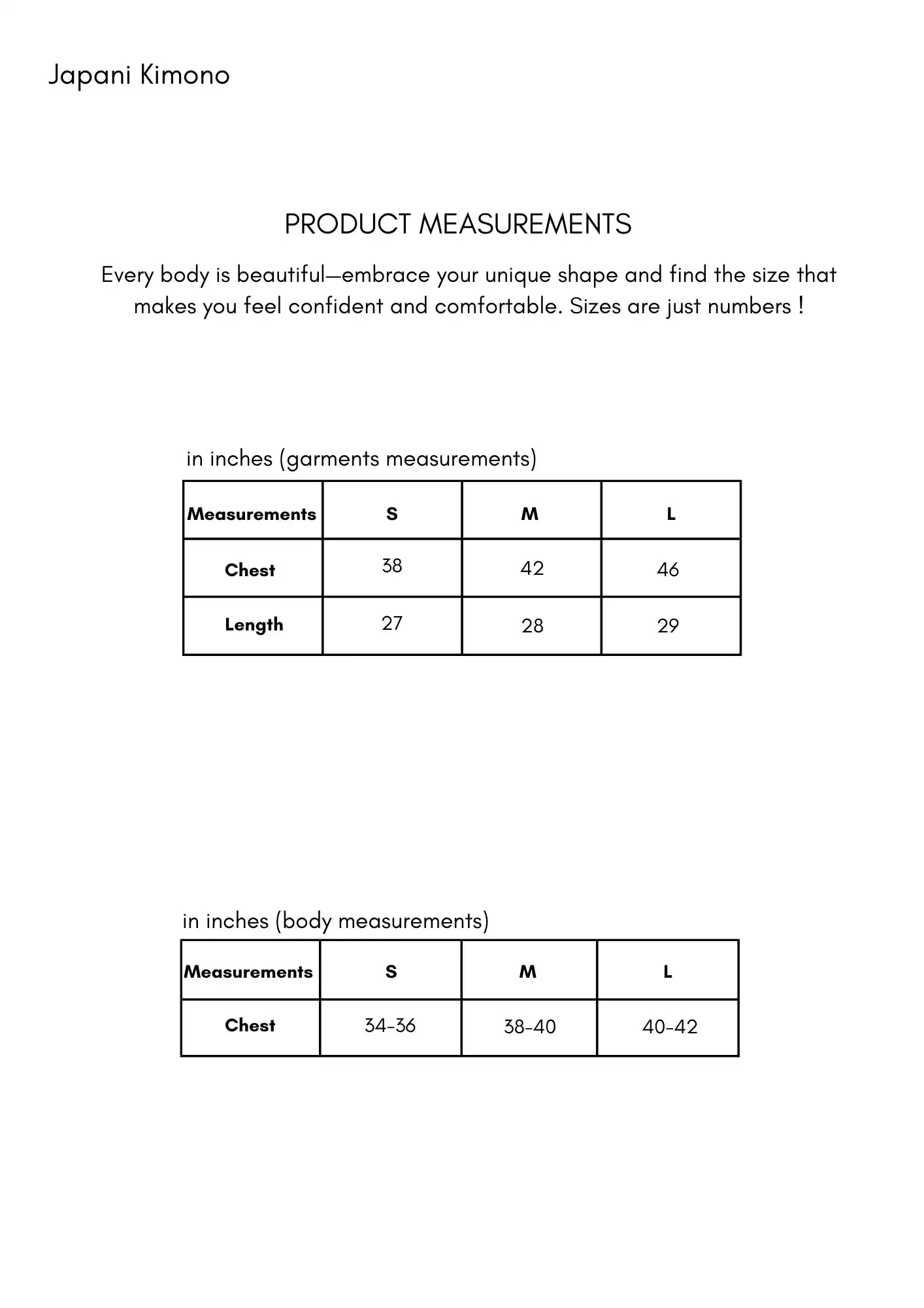 Size Chart