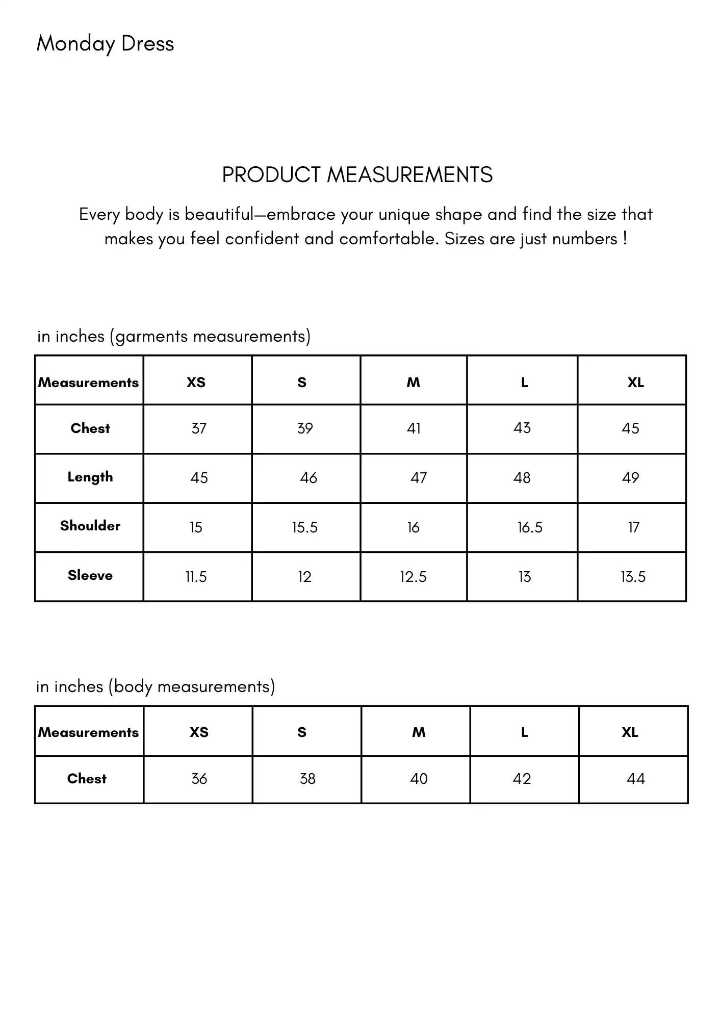 Size Chart