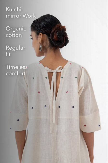 Kala Cotton Off-white Mirror Everyday Dress