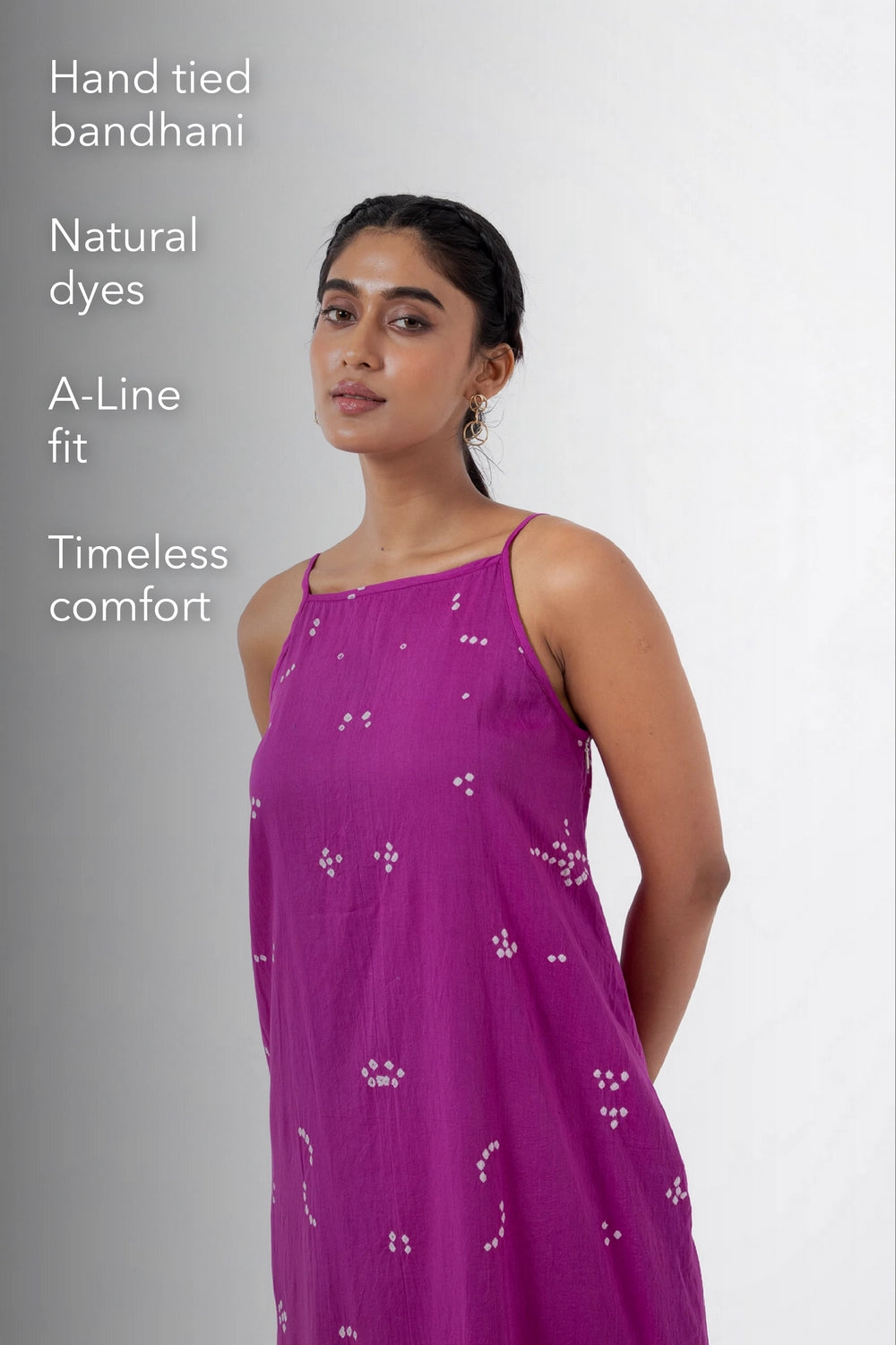 Bandhani Tribal Magenta Indie dress