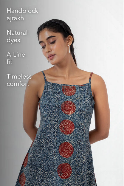 Block printed Sky stopper Summer Dress