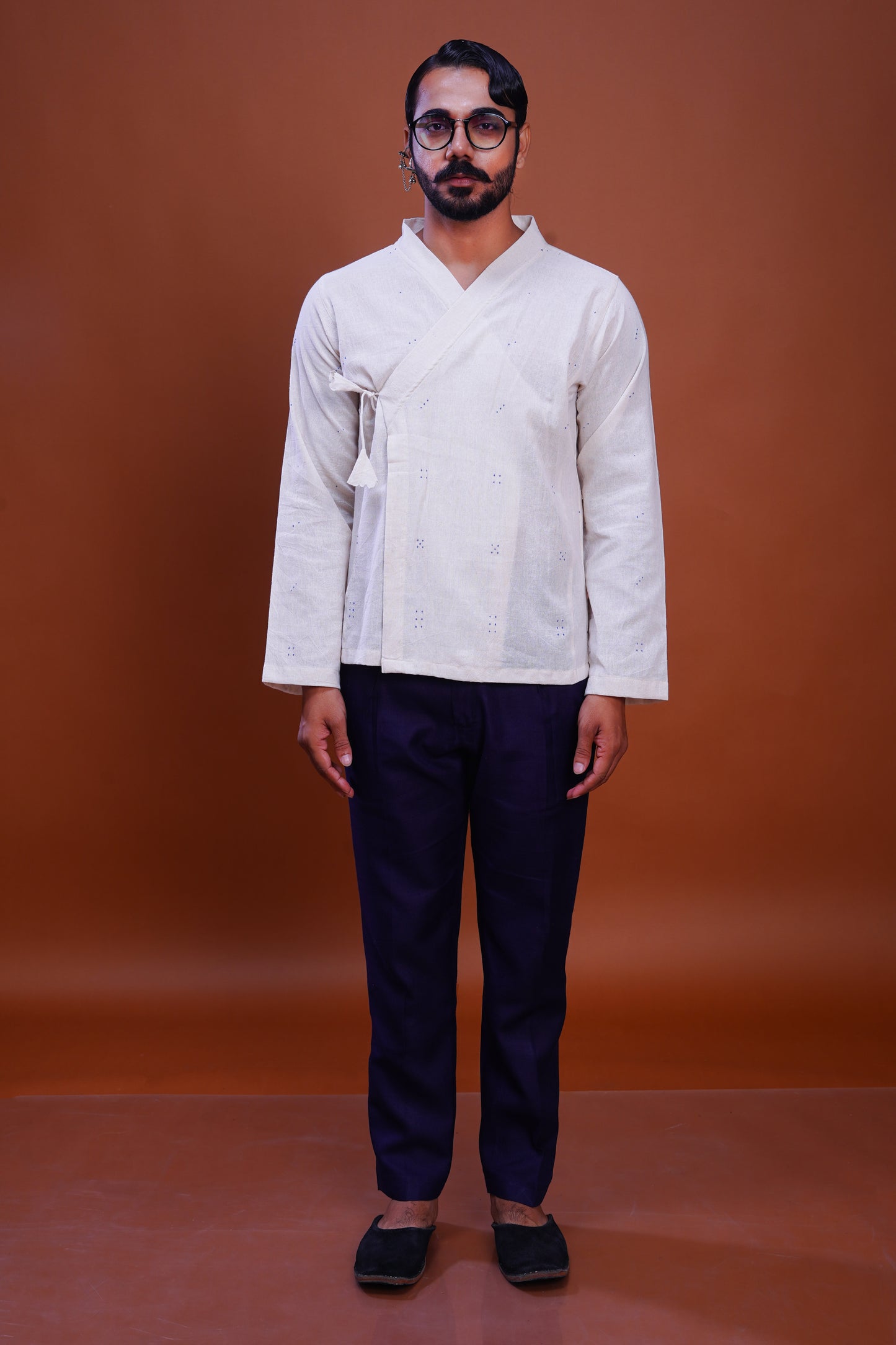 Tangaliya Dice Mughal Shirt White