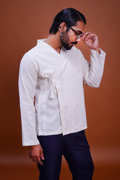 Tangaliya Dice Mughal Shirt White
