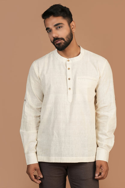 Kala Cotton Off-white Popover Shirt