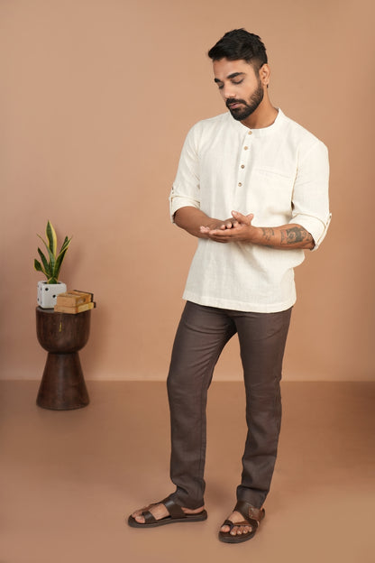 Kala Cotton Off-white Popover Shirt