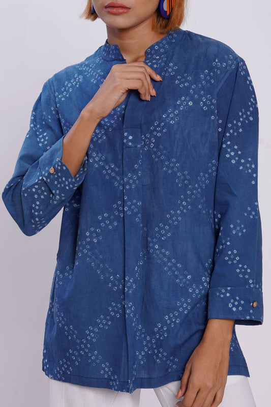 Cotton Bandhani Criss Cross Forever Kurta