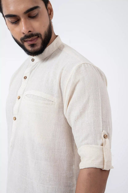 Kala Cotton Off-white Popover Shirt