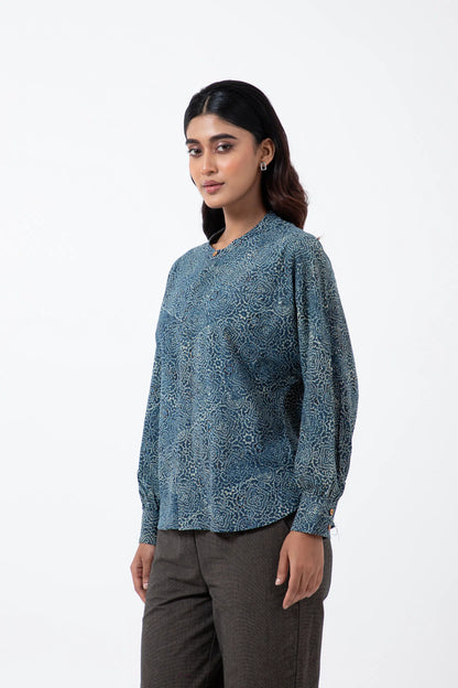 Block printed Silver lining Jaapani Kimono Shirt