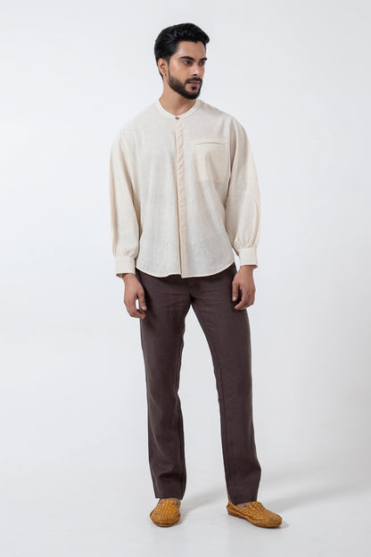 Kala Cotton Off-white Jaapani Kimono Shirt