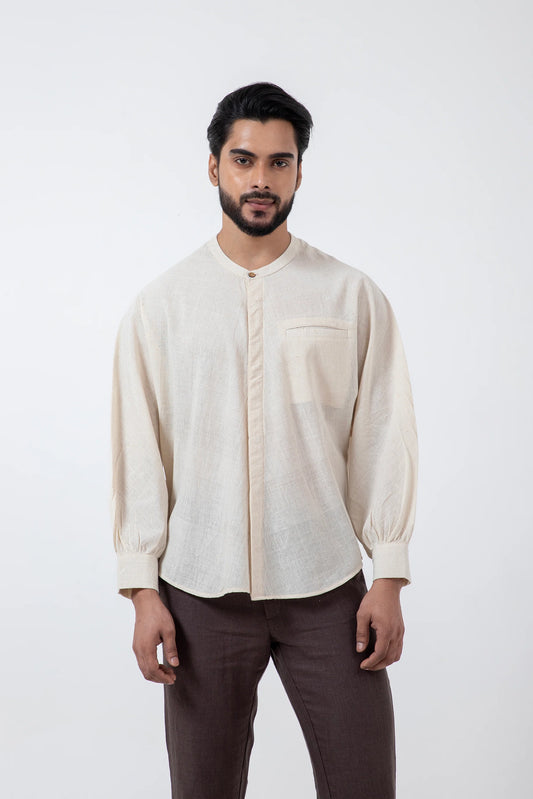 Kala Cotton Off-white Jaapani Kimono Shirt