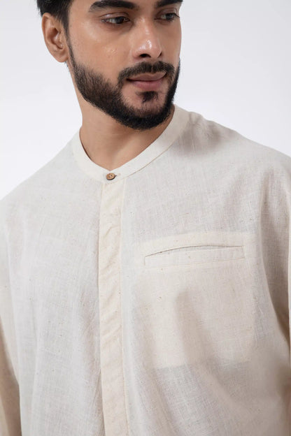 Kala Cotton Off-white Jaapani Kimono Shirt