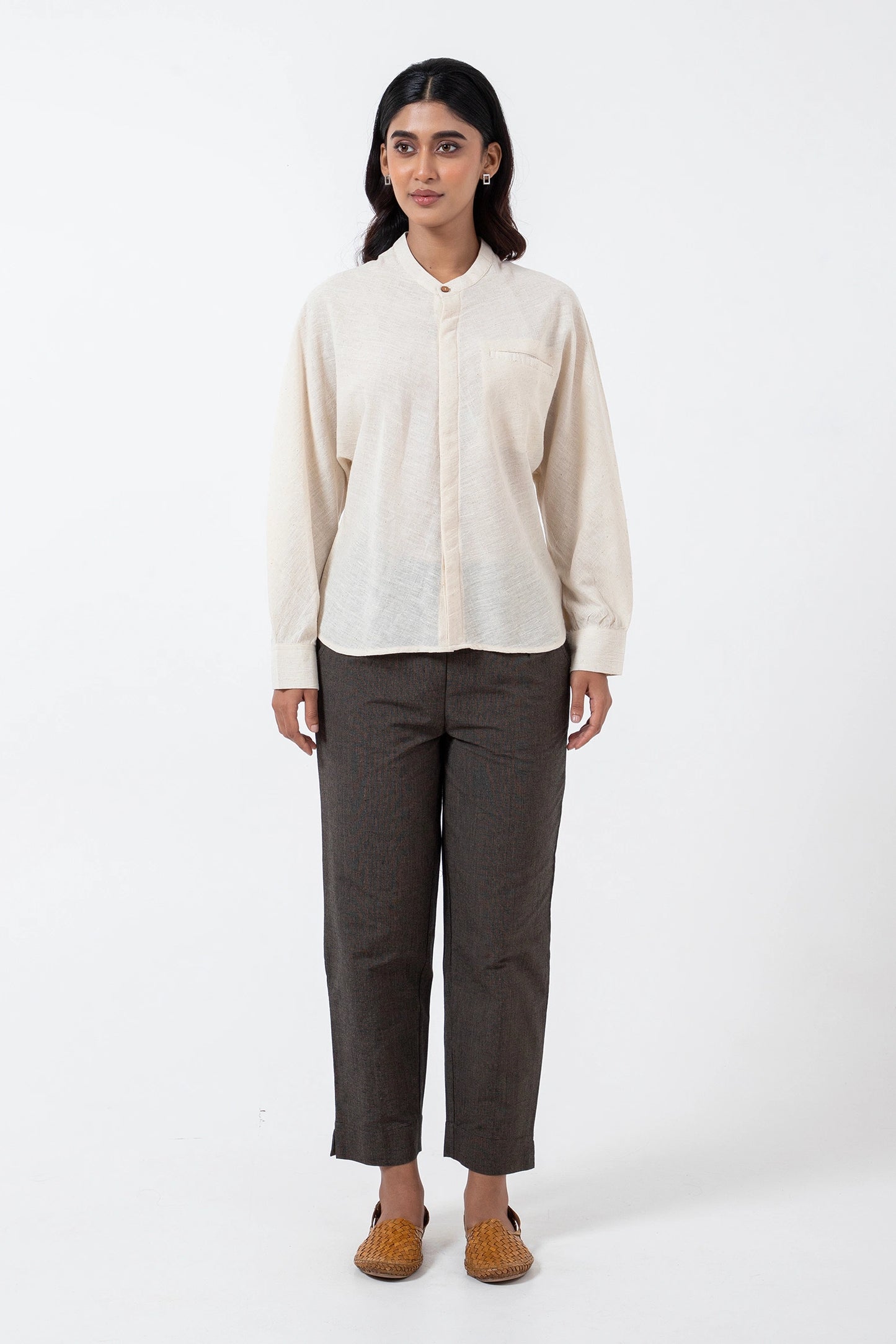 Kala Cotton Off-white Jaapani Kimono Shirt