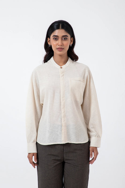 Kala Cotton Off-white Jaapani Kimono Shirt