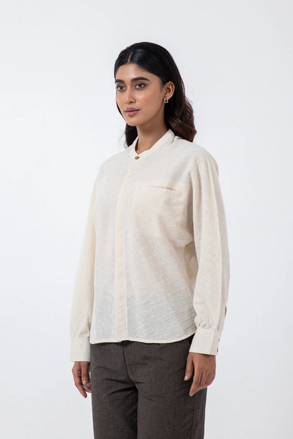 Kala Cotton Off-white Jaapani Kimono Shirt