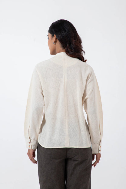 Kala Cotton Off-white Jaapani Kimono Shirt