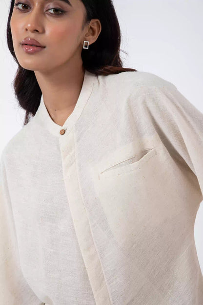 Kala Cotton Off-white Jaapani Kimono Shirt