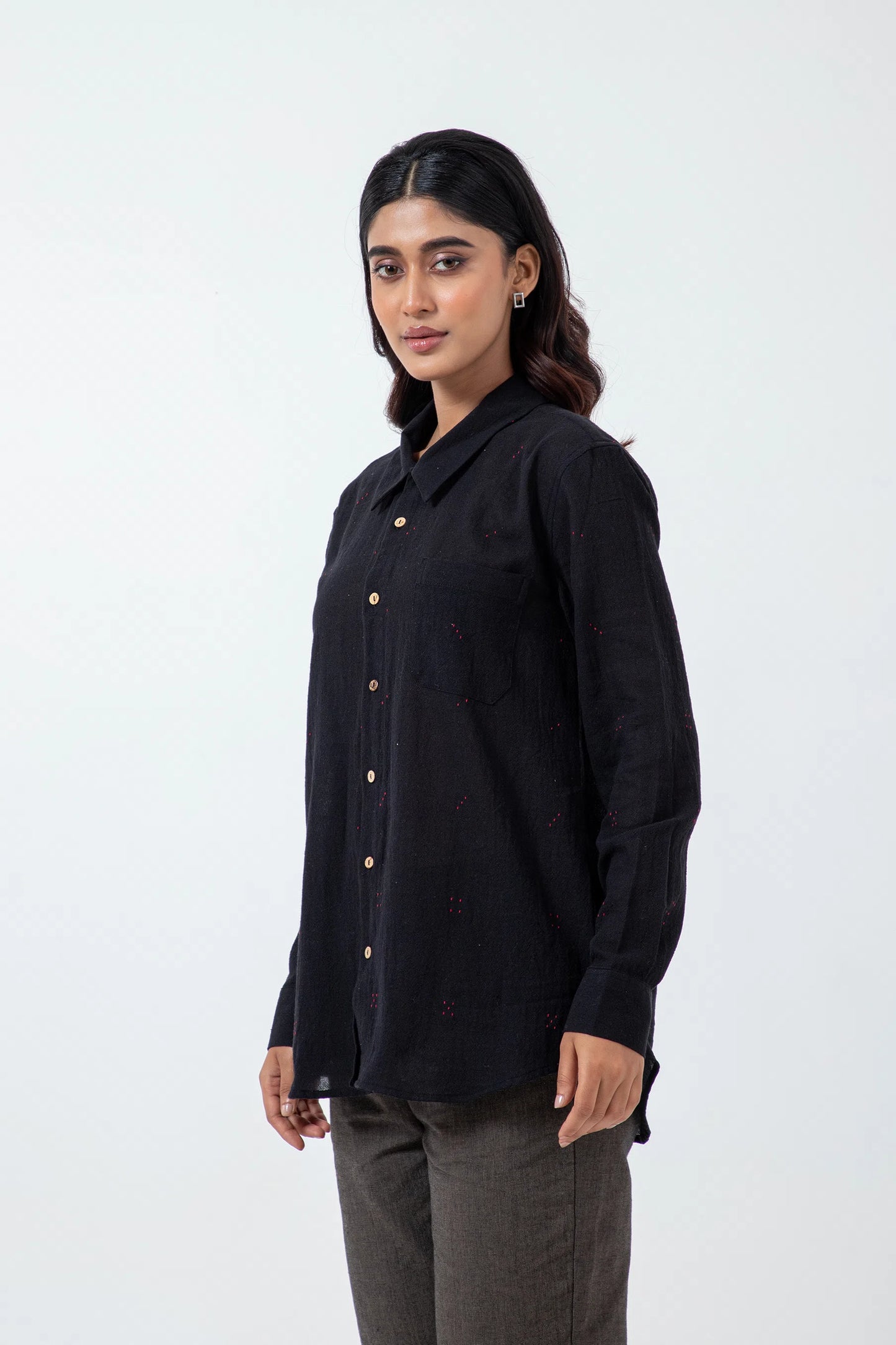 Tangaliya Weave Black Everywhere Shirt