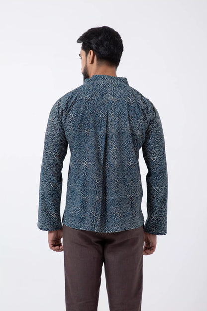 Block printed Silver lining Mughal Shirt