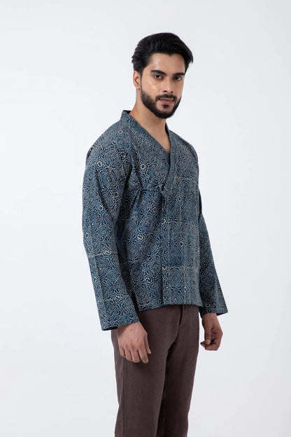 Block printed Silver lining Mughal Shirt