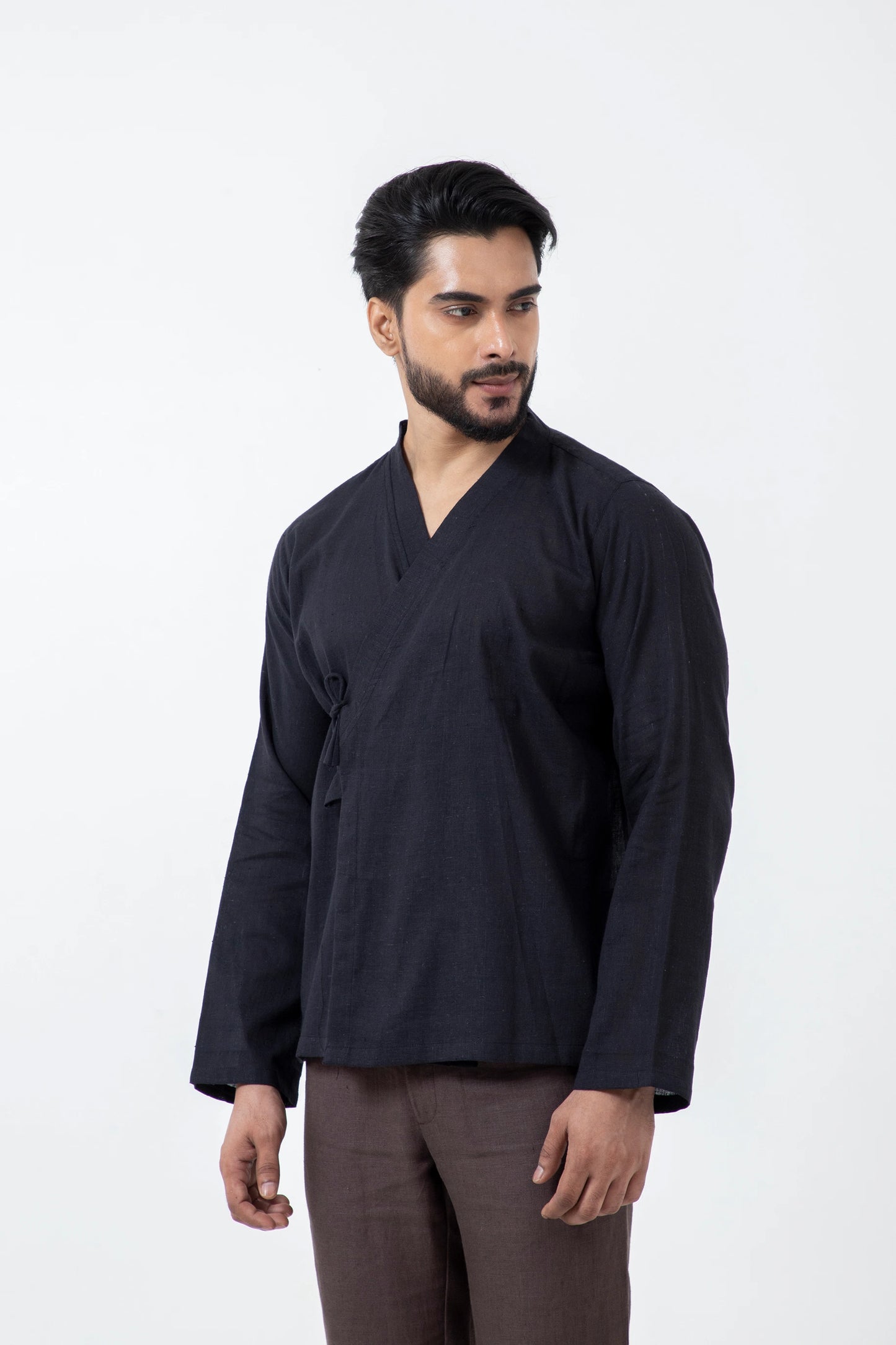 Kala Cotton Black Mughal Shirt