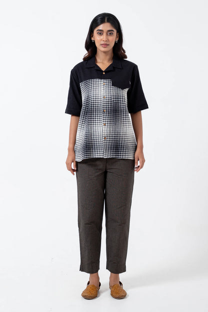 Kala Cotton BnW Checks & Flap Holiday Formal Shirt