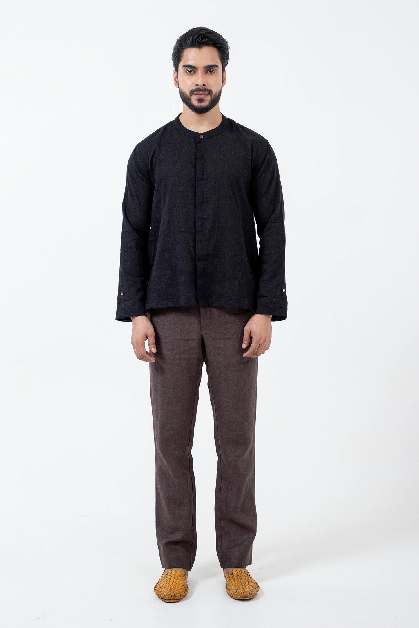 Kala Cotton Black Angrezi Shirt