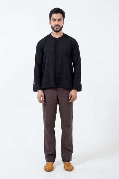 Kala Cotton Black Angrezi Shirt