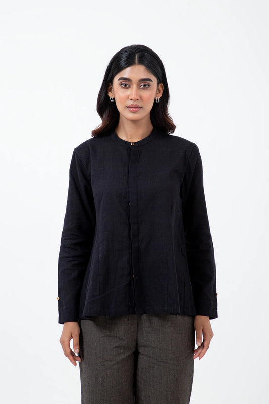 Kala Cotton Black Angrezi Shirt