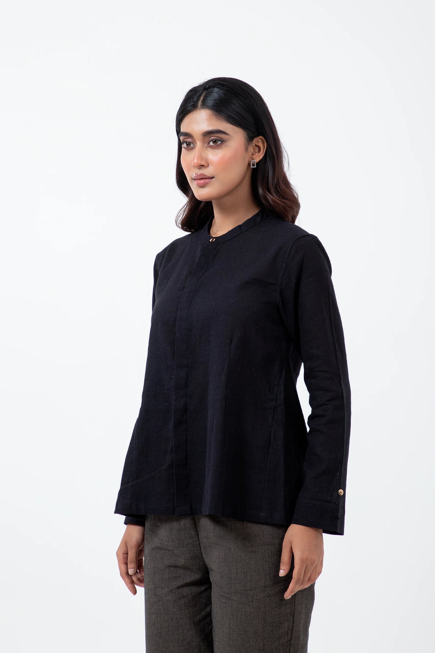 Kala Cotton Black Angrezi Shirt