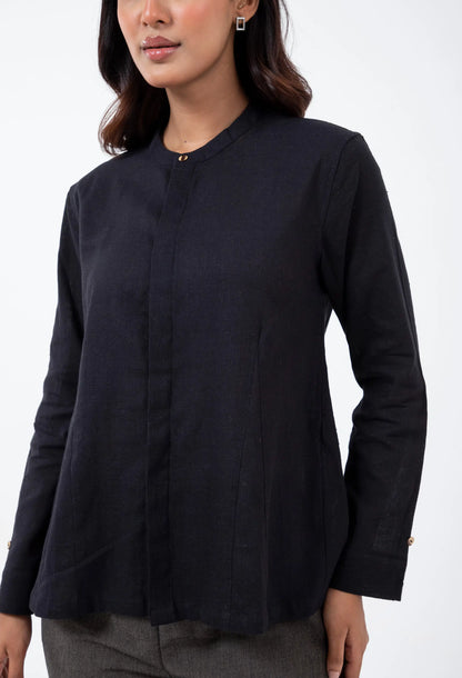 Kala Cotton Black Angrezi Shirt