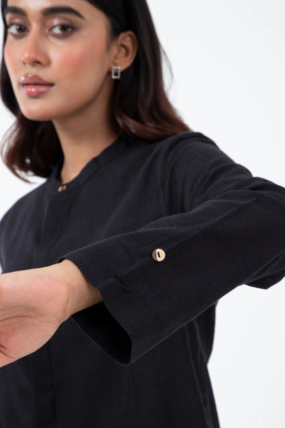 Kala Cotton Black Angrezi Shirt