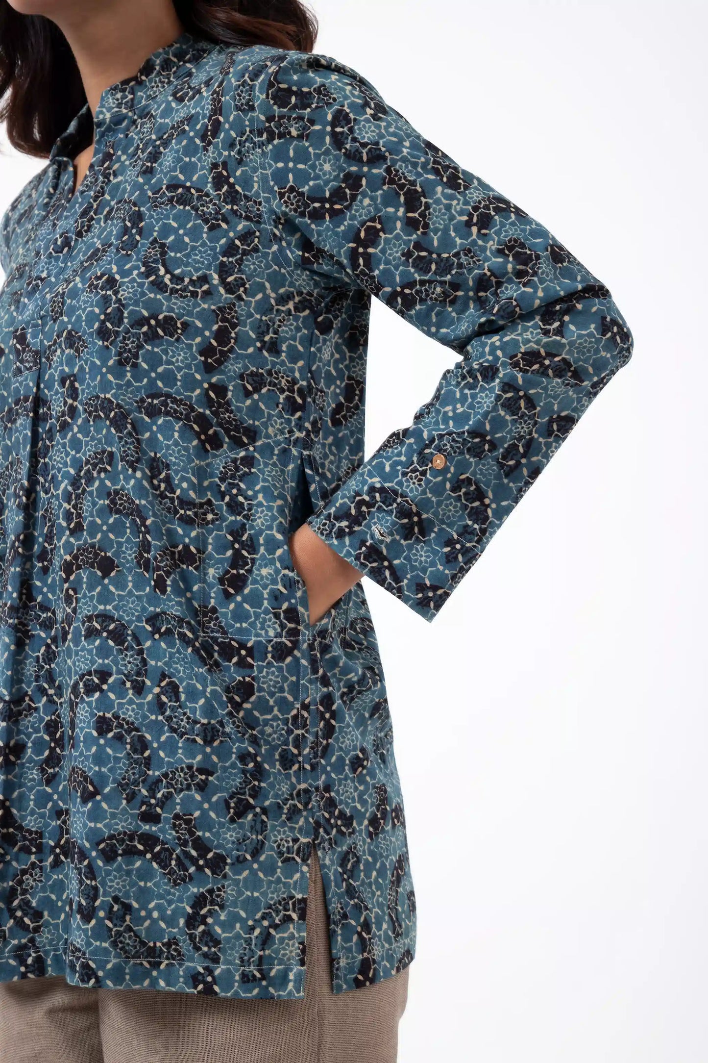 Block printed Brushstroked Forever Kurta