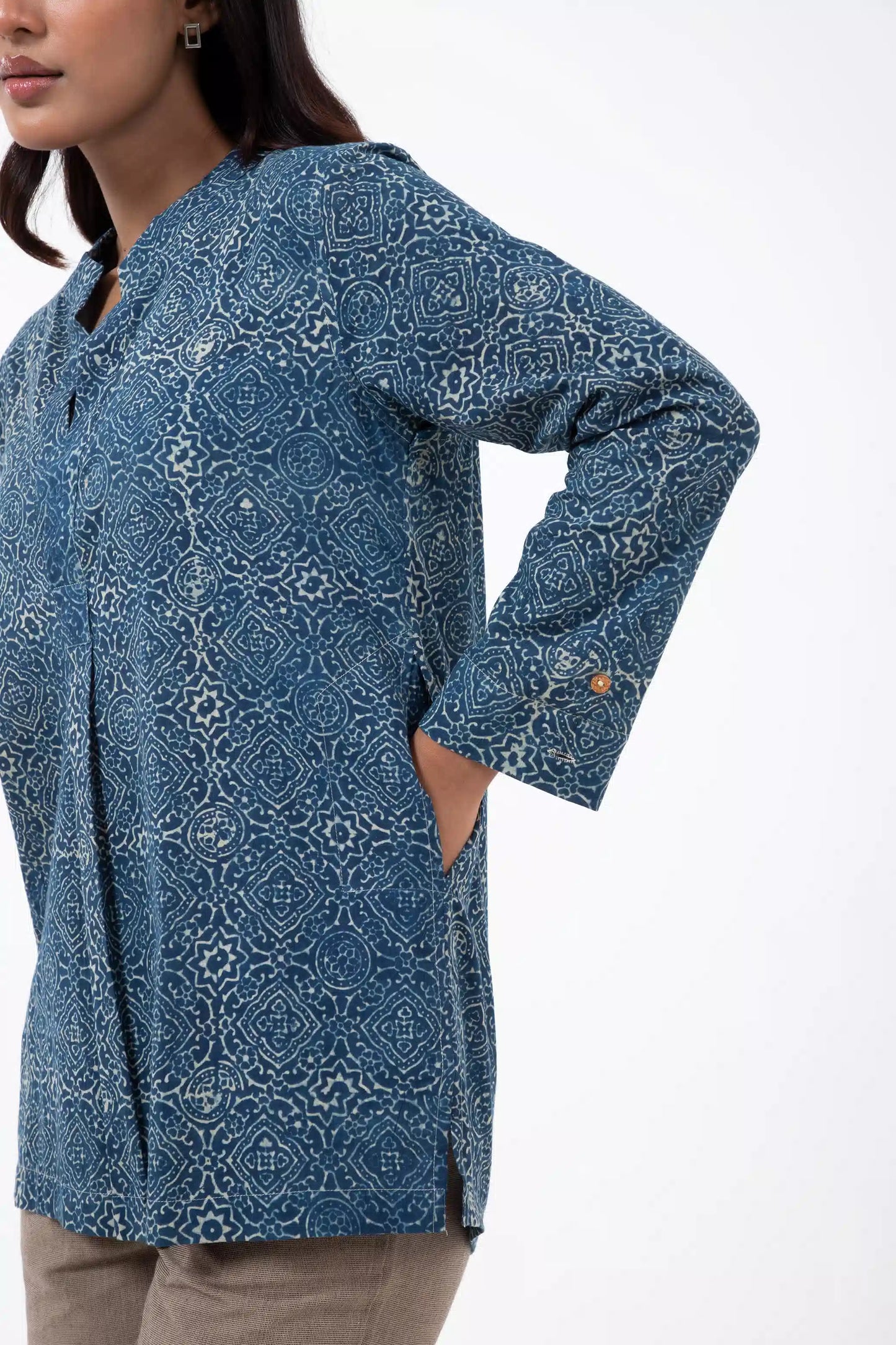 Block printed Clear sky Forever Kurta